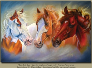 Bella, Zip, Zen, Paint Horses